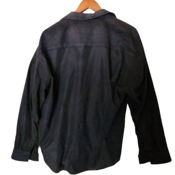 Robert Stock Button Up Shirt Sz L Large Black Long Sleeve Mens - Picture 9 of 11